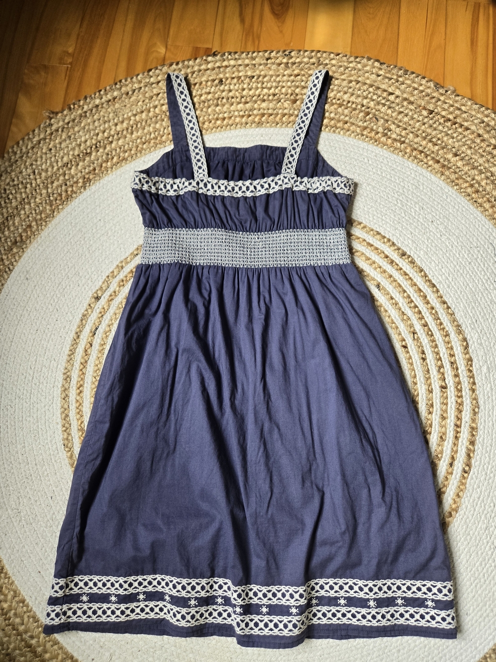 Old Navy Summer Dress White Crochet Accents Boho Chic Coastal Vintage Inspired S - Picture 5 of 14